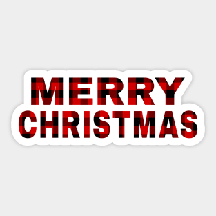 Merry Christmas Buffalo Plaid Sticker